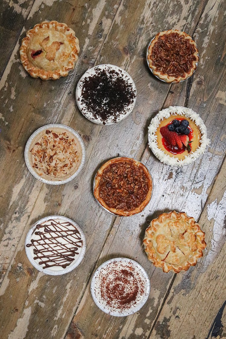 Feast of mini fruit and cream pies. 