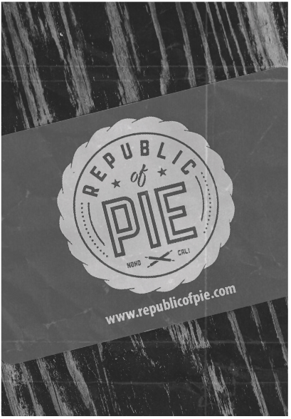 Republic of pie logo in black and white, the best pie restaurant  in California.