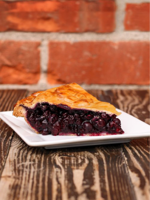 Delightful combination of juicy blueberries and the sweet essence of peach in ROP delectable slice of pie. 